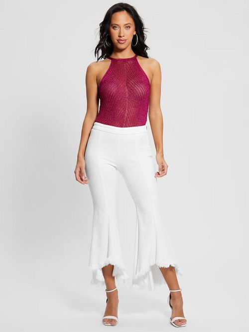 Guess Sofia 1981 High-Rise Flared Jeans Wit | GUESS-SN26623