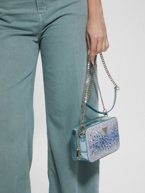 Guess Sofia Crystal Mini Crossbody Blauw | GUESS-SN28824