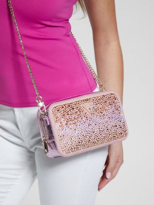 Guess Sofia Crystal Mini Crossbody Roze | GUESS-SN28951