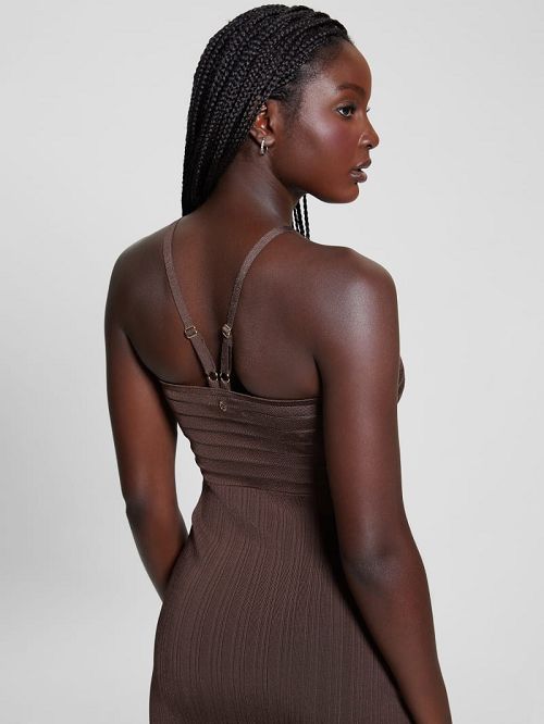 Guess Sofie Keyhole Sweater Dress Bruin | GUESS-SN27023
