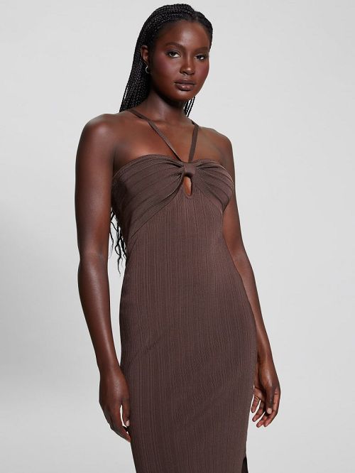 Guess Sofie Keyhole Sweater Dress Bruin | GUESS-SN27023