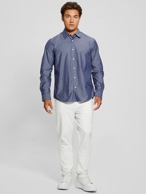 Guess Soft Chambray Shirt Blauw | GUESS-SN31096