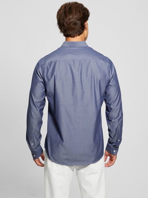 Guess Soft Chambray Shirt Blauw | GUESS-SN31096