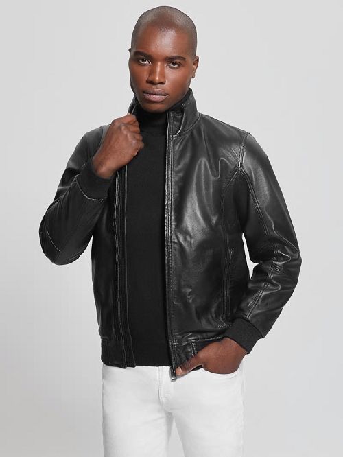 Guess Soft Leather Jacket Zwart | GUESS-SN30761