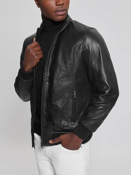 Guess Soft Leather Jacket Zwart | GUESS-SN30761