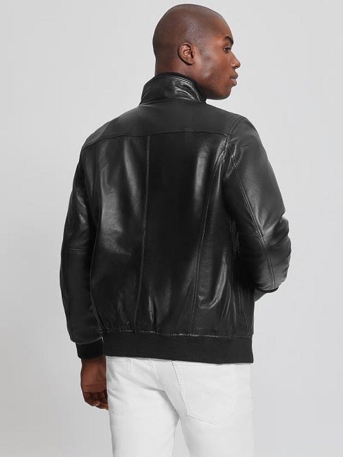 Guess Soft Leather Jacket Zwart | GUESS-SN30761