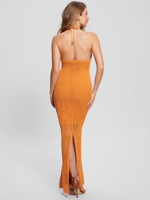 Guess Sophie Sweater Maxi Dress Oranje | GUESS-SN26715