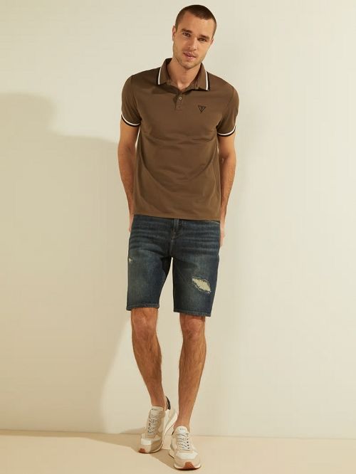 Guess Sports Pique Logo Polo Bruin | GUESS-SN31163