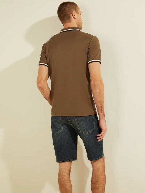 Guess Sports Pique Logo Polo Bruin | GUESS-SN31163