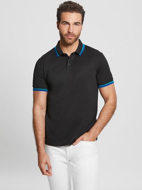 Guess Sports Pique Polo Zwart | GUESS-SN31177