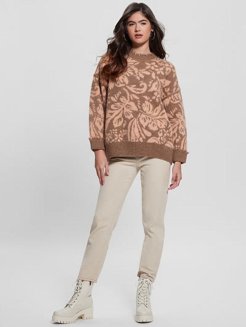 Guess Staci Floral Sweater Bruin | GUESS-SN27294