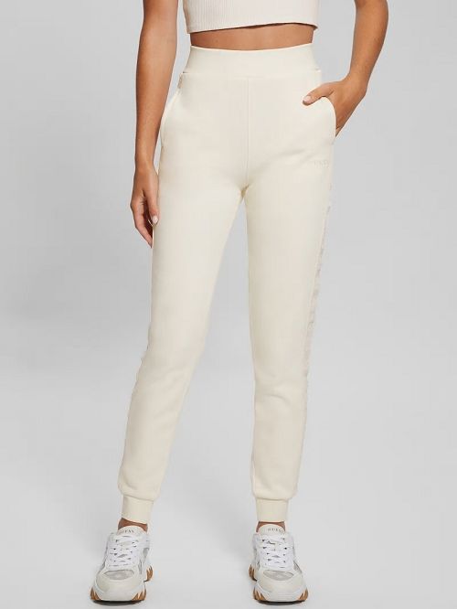 Guess Stacie Logo-Tape Joggers Wit | GUESS-SN28439