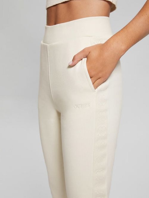 Guess Stacie Logo-Tape Joggers Wit | GUESS-SN28439