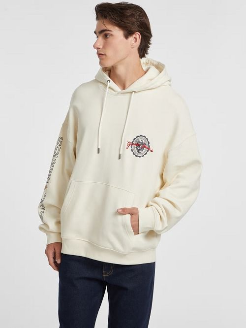 Guess Stamp Logo Hoodie Wit | GUESS-SN30913