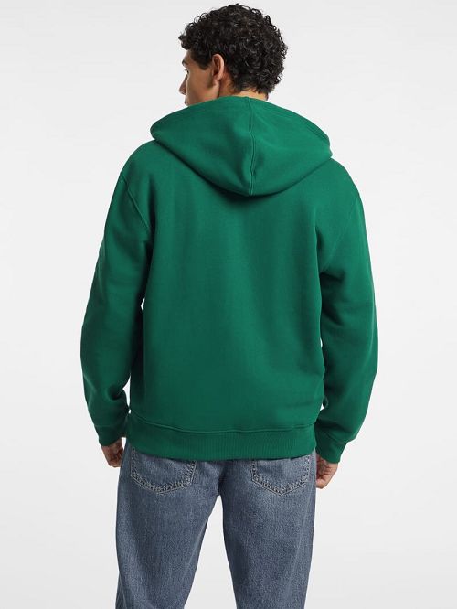 Guess Stamp Logo Zip-Up Hoodie Groen | GUESS-SN30918
