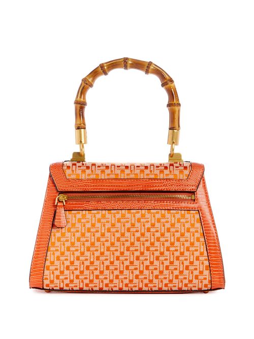 Guess Stephi Bamboo Fold-Over Satchel Oranje | GUESS-SN28945