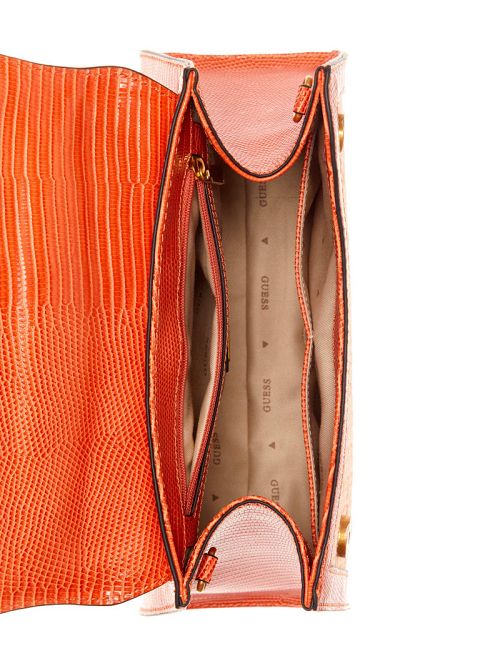 Guess Stephi Bamboo Fold-Over Satchel Oranje | GUESS-SN28945