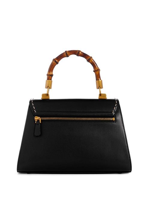 Guess Stephi Bamboo Handle Mini Satchel Zwart | GUESS-SN29229