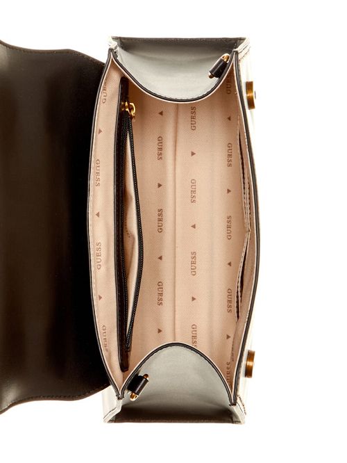 Guess Stephi Bamboo Handle Mini Satchel Zwart | GUESS-SN29229