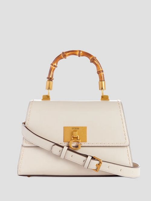 Guess Stephi Bamboo Handle Mini Satchel Wit | GUESS-SN29301