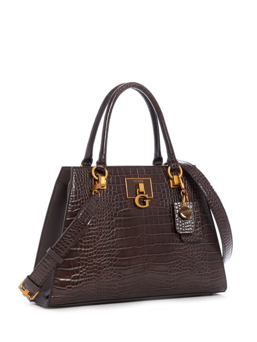 Guess Stephi Croc Girlfriend Satchel Bruin | GUESS-SN29241