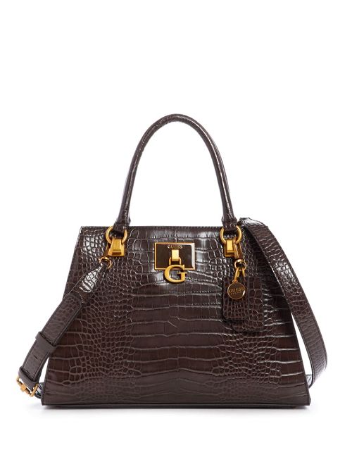 Guess Stephi Croc Girlfriend Satchel Bruin | GUESS-SN29241