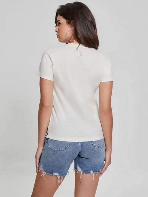 Guess Strass Picture Tee Wit | GUESS-SN27614