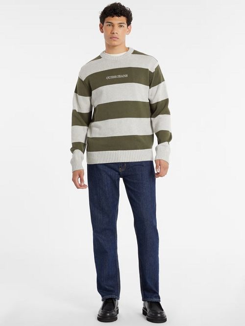 Guess Striped Embroidered Logo Sweater Multi | GUESS-SN30999