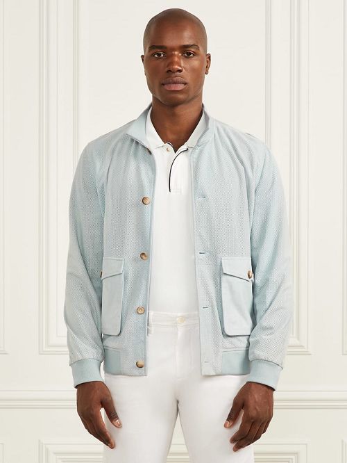 Guess Suede Flight Jacket Blauw | GUESS-SN30800