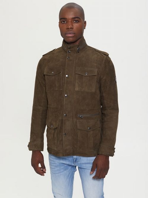 Guess Suede Utility Jacket Grijs | GUESS-SN30837