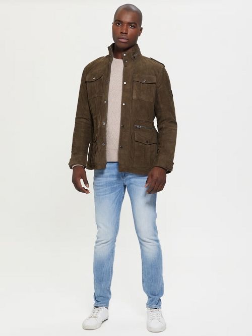 Guess Suede Utility Jacket Grijs | GUESS-SN30837