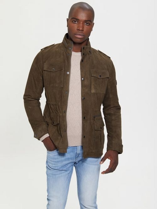 Guess Suede Utility Jacket Grijs | GUESS-SN30837