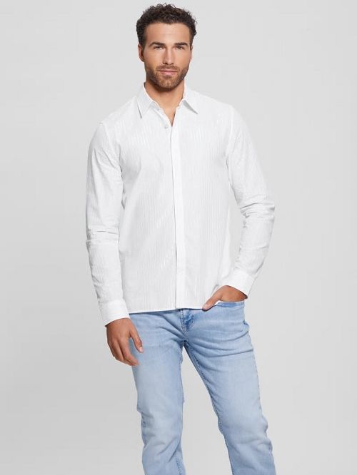 Guess Sunset Lurex Shirt Wit | GUESS-SN31154
