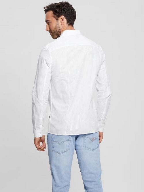 Guess Sunset Lurex Shirt Wit | GUESS-SN31154