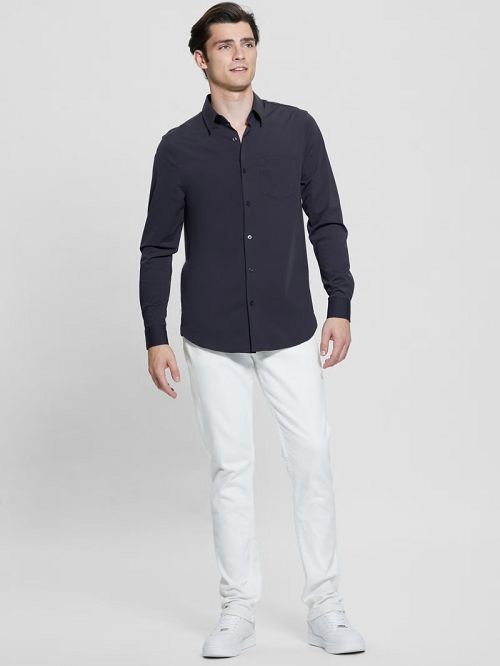 Guess Sunset Tech-Stretch Shirt Blauw | GUESS-SN31191