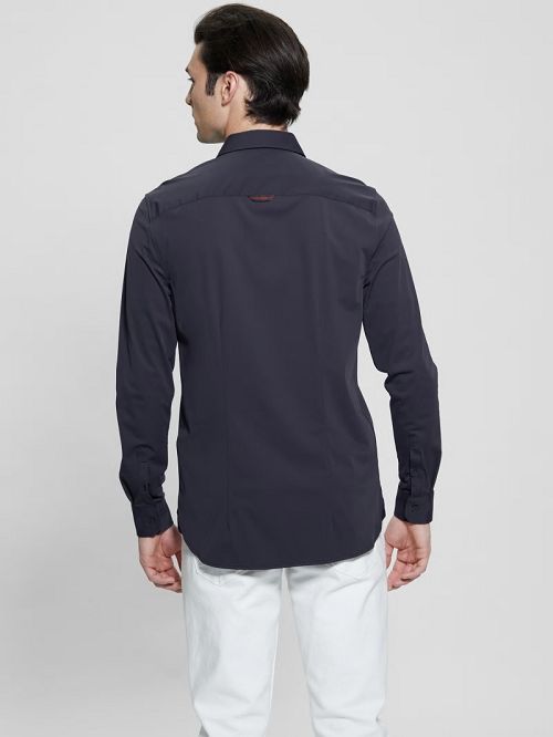 Guess Sunset Tech-Stretch Shirt Blauw | GUESS-SN31191