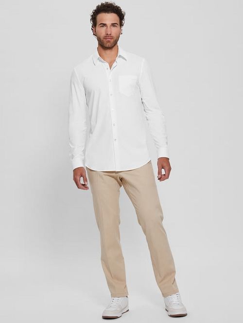 Guess Sunset Tech-Stretch Shirt Wit | GUESS-SN31273