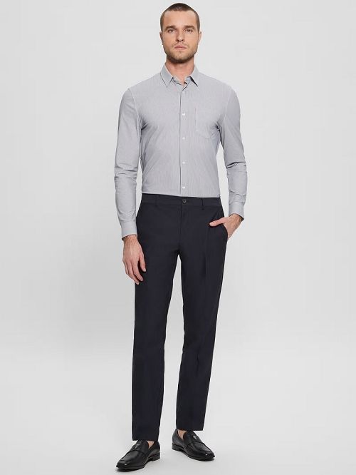Guess Sunset Tech-Stretch Shirt Zwart Wit | GUESS-SN31095