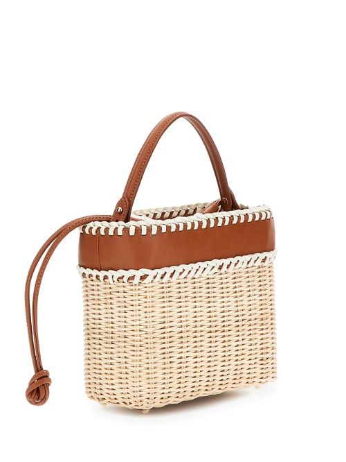 Guess Sveiney Straw Bucket Bag Bruin | GUESS-SN28942