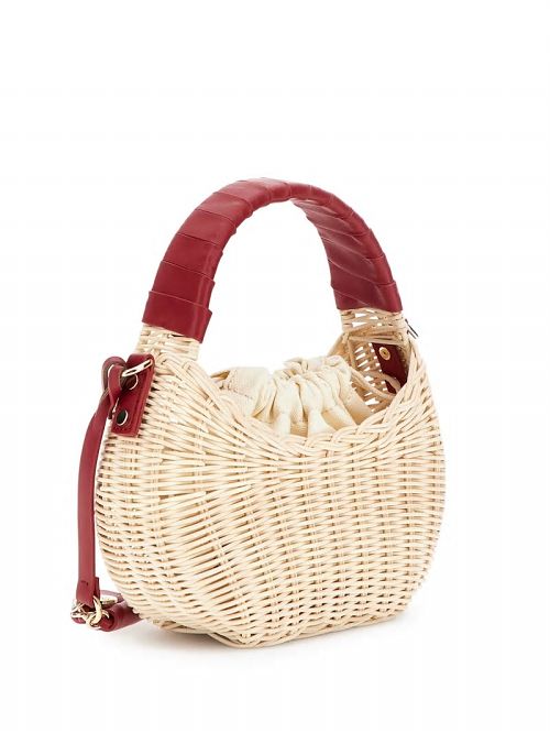 Guess Sveiney Straw Mini Shoulder Bag Rood | GUESS-SN28979