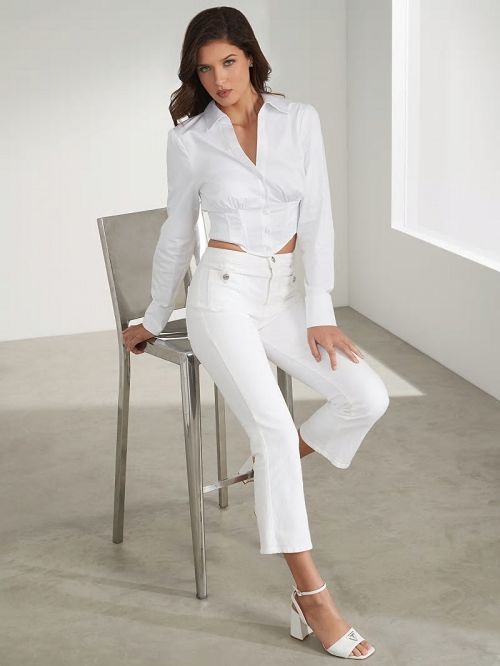 Guess Tahlia Kick Jeans Wit | GUESS-SN26490