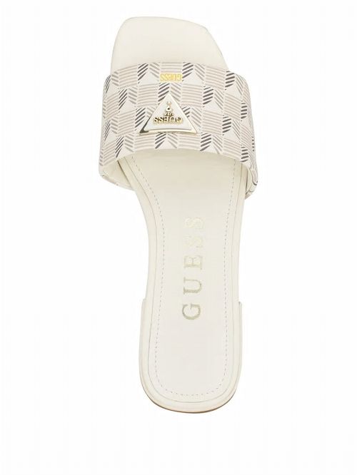 Guess Tamed Triangle Sandals Wit | GUESS-SN29613