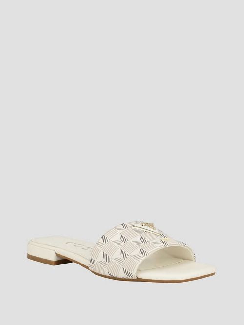 Guess Tamed Triangle Sandals Wit | GUESS-SN29613