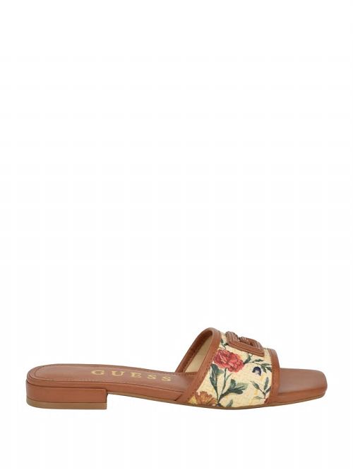 Guess Tampa II Floral Slides Beige | GUESS-SN29587