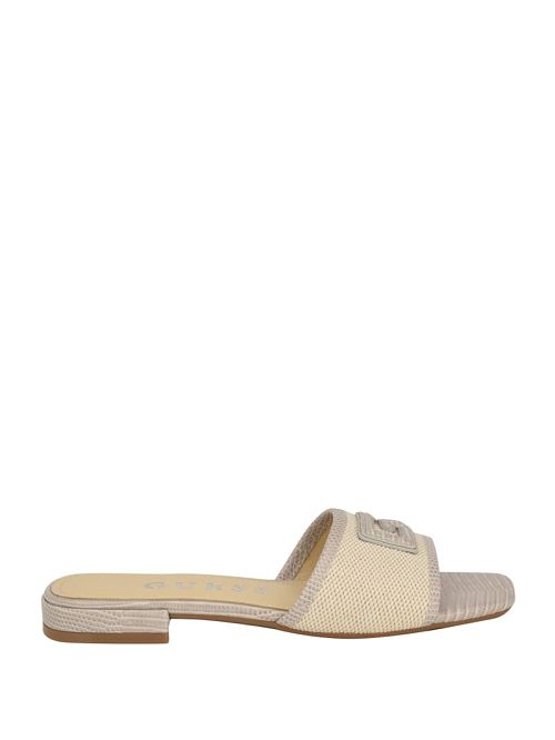 Guess Tampa Signature G Sandals Beige | GUESS-SN29633