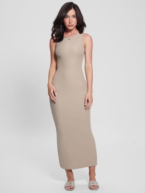 Guess Tank Maxi Dress Beige | GUESS-SN27007