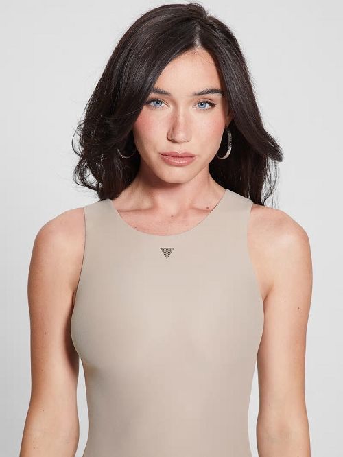 Guess Tank Maxi Dress Beige | GUESS-SN27007