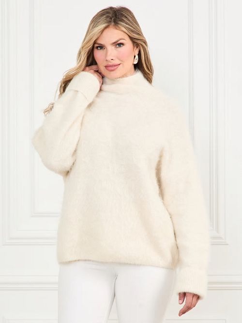 Guess Tanya Furry Sweater Wit | GUESS-SN27710