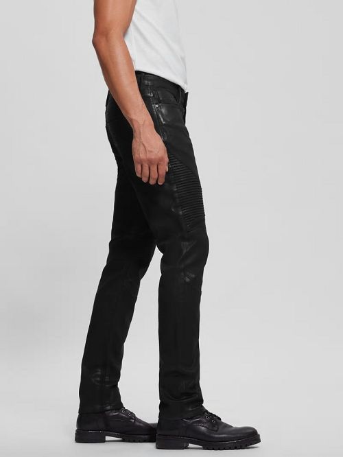 Guess Tapered Moto Jeans Zwart | GUESS-SN30441