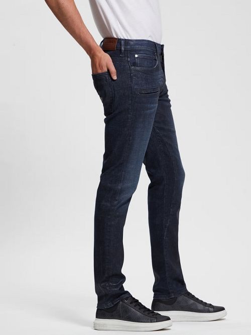 Guess Tapered Zip Pocket Jeans Blauw | GUESS-SN30389